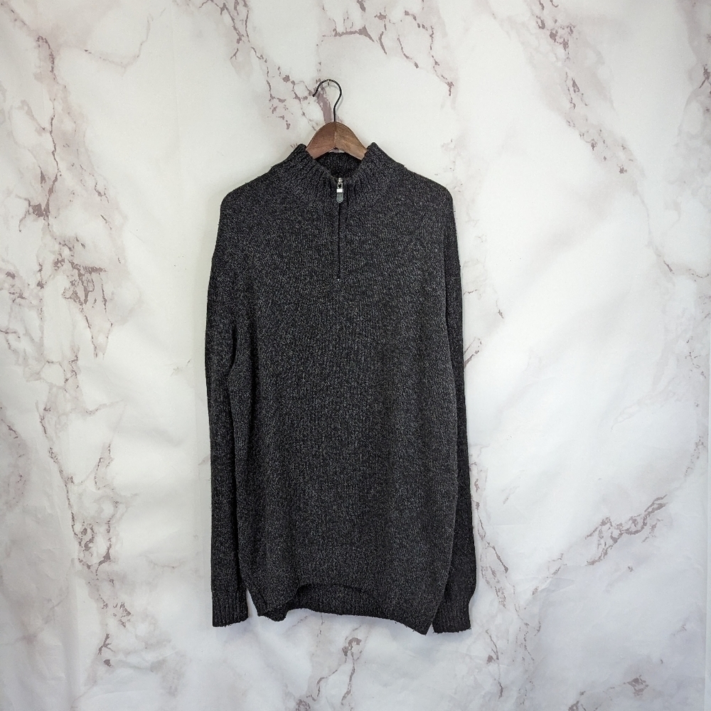 Giorgiolini Sweater Men Size XL Wool Cashmere Blend Brown Quarter Zip